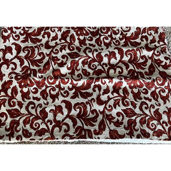Custom Made Vintage Tan Terracotta Orange Ikat Barkcloth Valance XX LARGE 146" - Picture 1 of 5